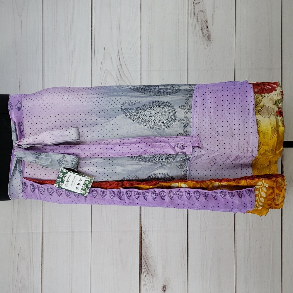 Darn Good Yarn Sari Silk Wrap Skirt Tea Goddess